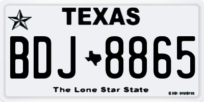 TX license plate BDJ8865