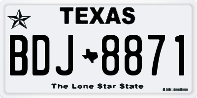 TX license plate BDJ8871