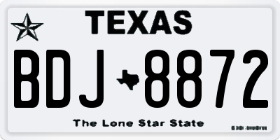 TX license plate BDJ8872