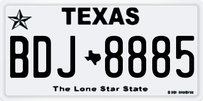 TX license plate BDJ8885