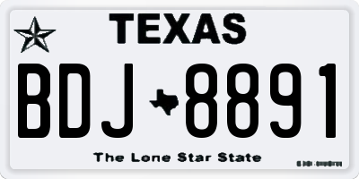 TX license plate BDJ8891