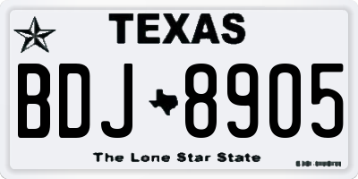 TX license plate BDJ8905