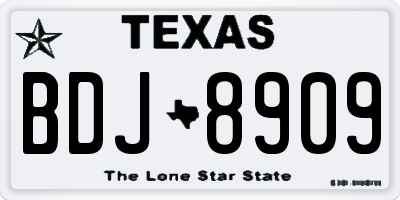 TX license plate BDJ8909