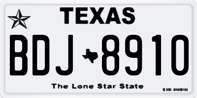TX license plate BDJ8910