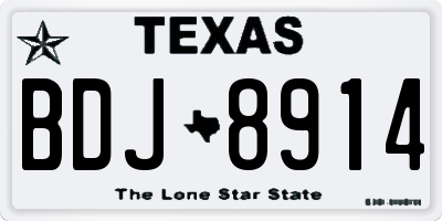 TX license plate BDJ8914