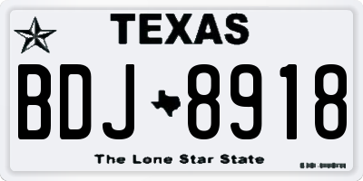TX license plate BDJ8918