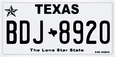 TX license plate BDJ8920