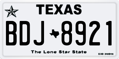 TX license plate BDJ8921