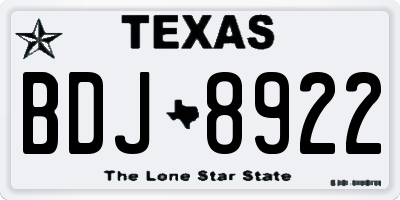 TX license plate BDJ8922