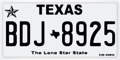TX license plate BDJ8925