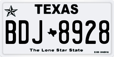 TX license plate BDJ8928