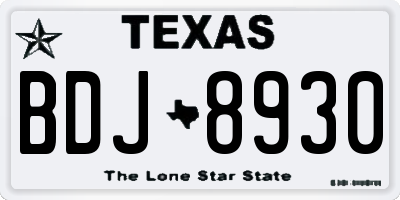 TX license plate BDJ8930