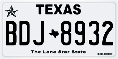 TX license plate BDJ8932