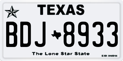 TX license plate BDJ8933