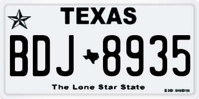 TX license plate BDJ8935