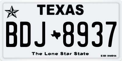 TX license plate BDJ8937