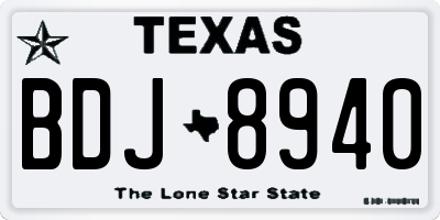 TX license plate BDJ8940