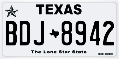 TX license plate BDJ8942