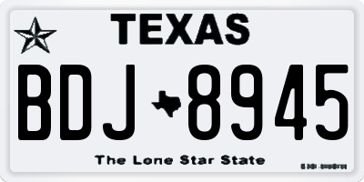 TX license plate BDJ8945