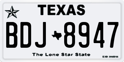 TX license plate BDJ8947