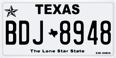 TX license plate BDJ8948
