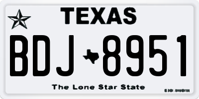 TX license plate BDJ8951