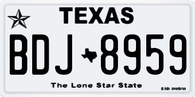 TX license plate BDJ8959