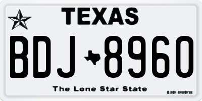 TX license plate BDJ8960