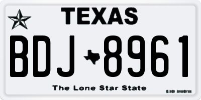 TX license plate BDJ8961