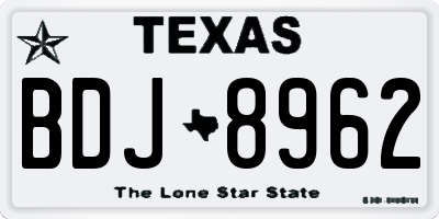 TX license plate BDJ8962