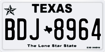 TX license plate BDJ8964