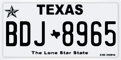 TX license plate BDJ8965