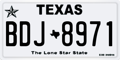TX license plate BDJ8971