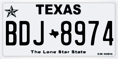 TX license plate BDJ8974