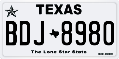 TX license plate BDJ8980