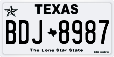TX license plate BDJ8987
