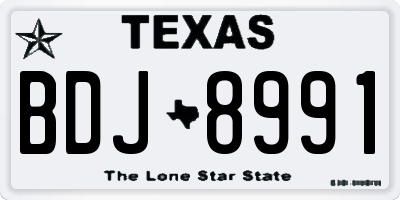 TX license plate BDJ8991