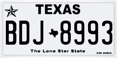 TX license plate BDJ8993