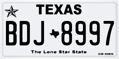 TX license plate BDJ8997