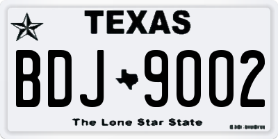 TX license plate BDJ9002