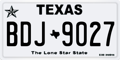 TX license plate BDJ9027