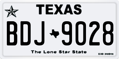TX license plate BDJ9028