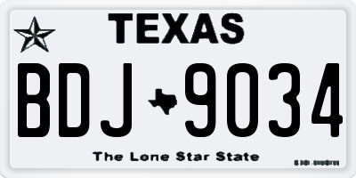 TX license plate BDJ9034