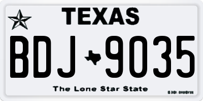 TX license plate BDJ9035