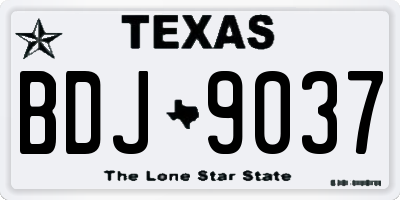 TX license plate BDJ9037