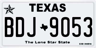 TX license plate BDJ9053