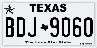 TX license plate BDJ9060