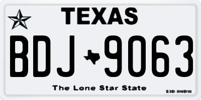 TX license plate BDJ9063