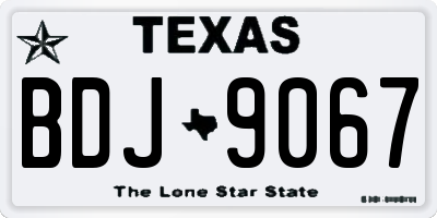 TX license plate BDJ9067