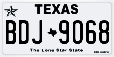 TX license plate BDJ9068